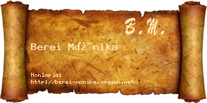 Berei Mónika névjegykártya